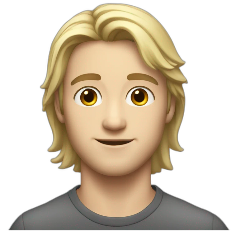 Handsome white boy almost 30 years old, black long hair emoji
