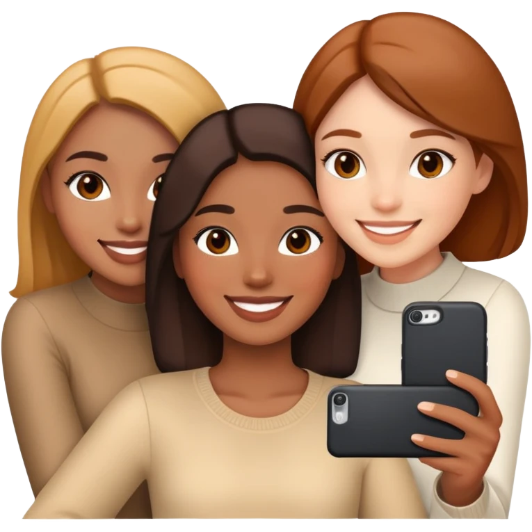 Selfie with two girls emoji