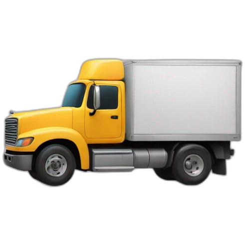A computer with a truck on the screen emoji