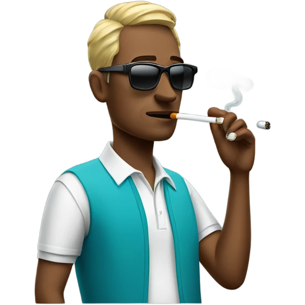Golfer smoking cigarette with sunglasses on emoji