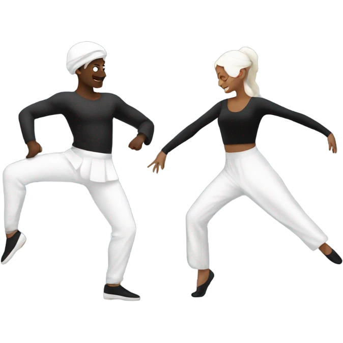 👯‍♀️ one white one black emoji