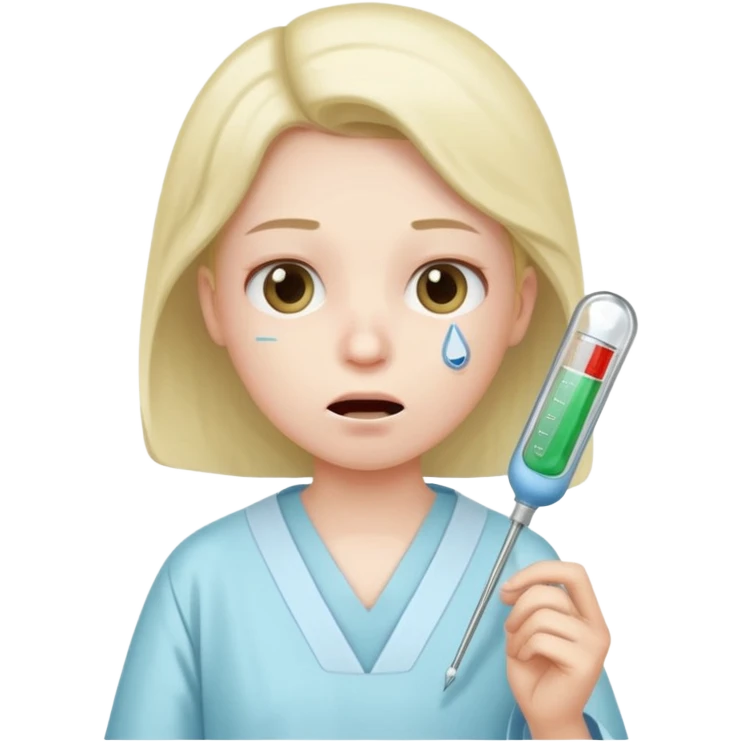 persona enferma con un termometro en la boca  emoji