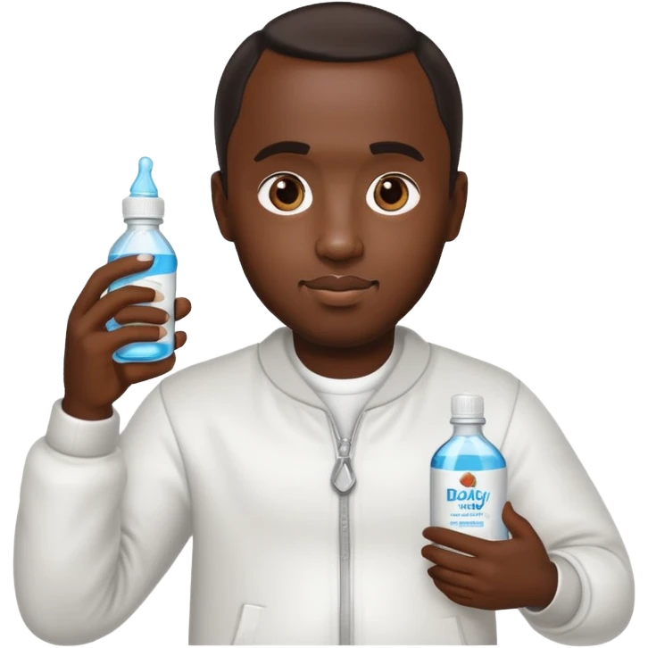 P Diddy holding a bottle of baby oil emoji