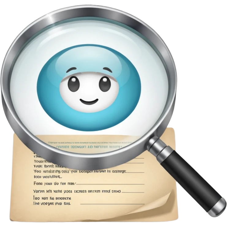  lente di ingrandimento test esame emoji