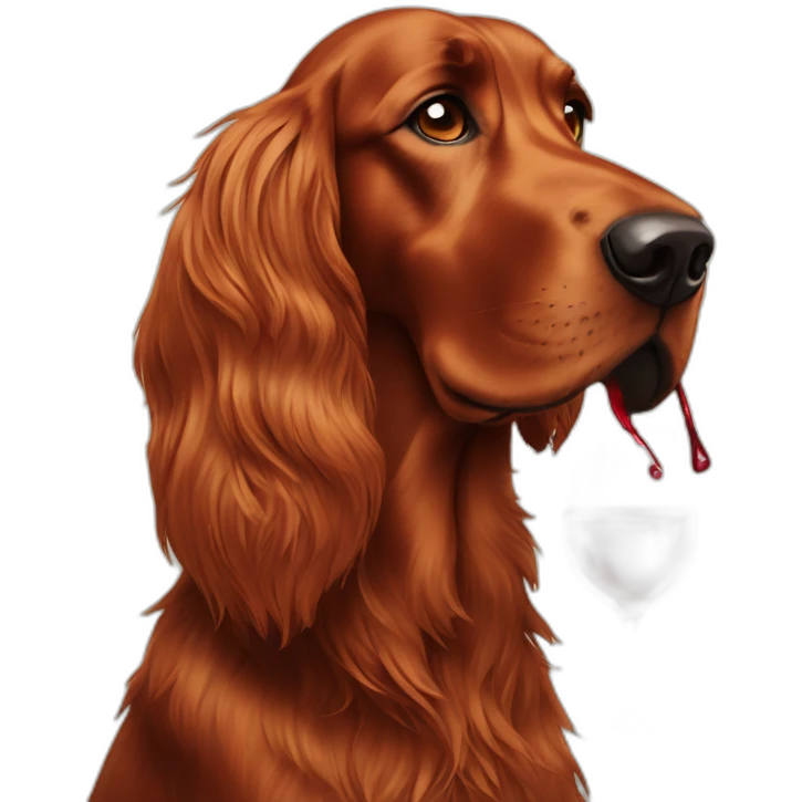 irish setter drinking wine emoji