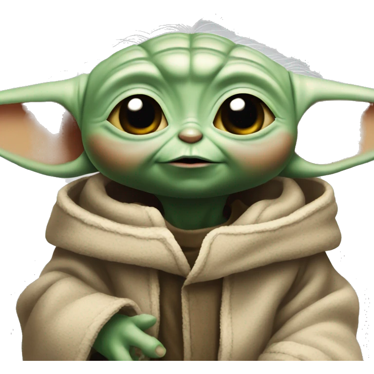 Baby Yoda is very surprised emoji