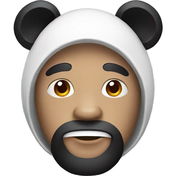man wearing panda head emoji