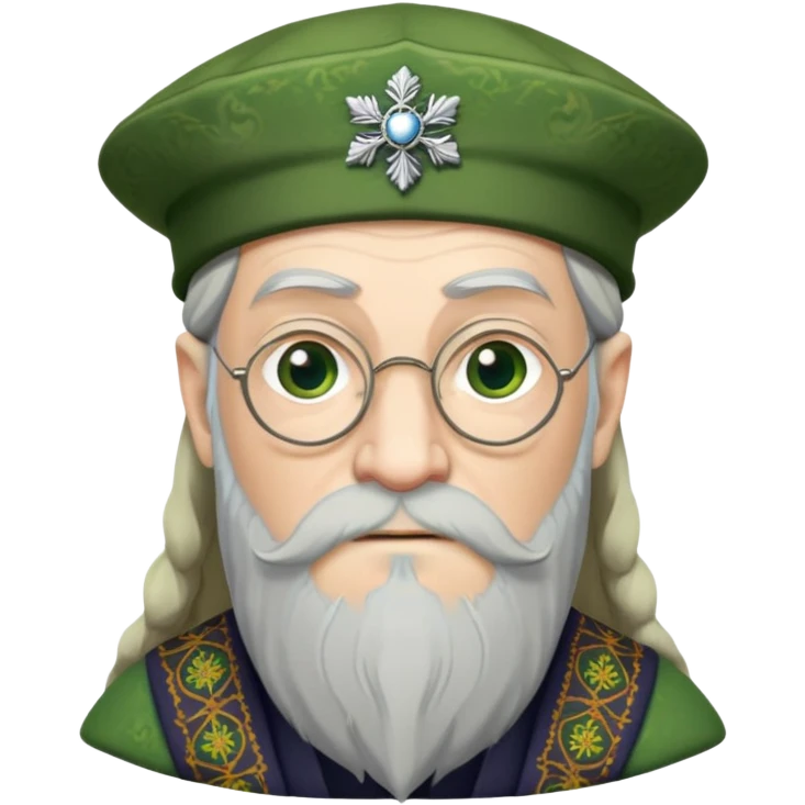Dumbledore green scotland Tam o'shanter cap with decorative patterns emoji