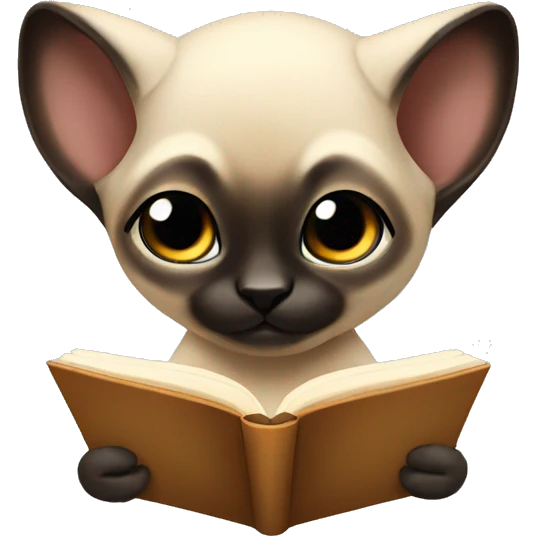 siamese reading books emoji