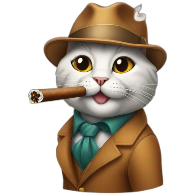 Cat with cigar emoji