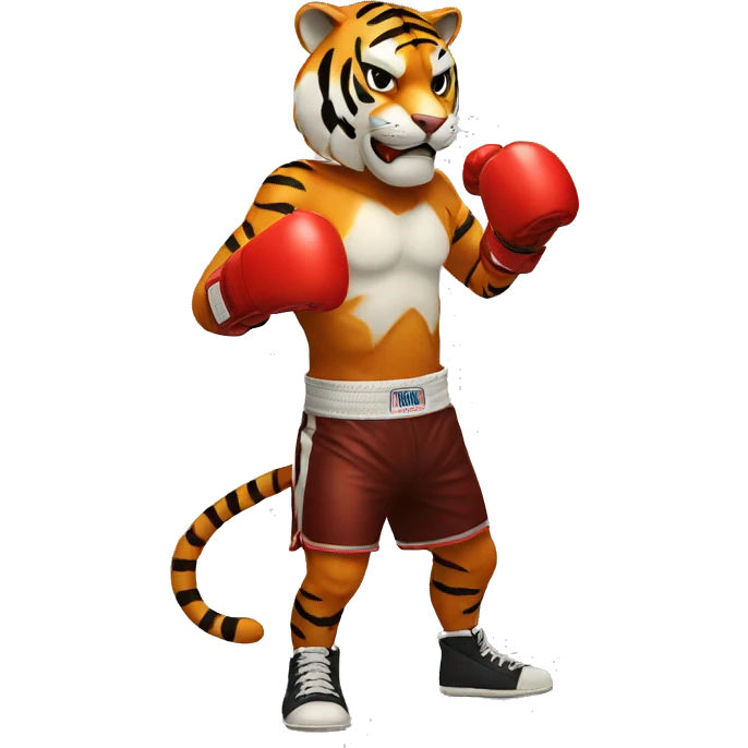 Tiger in boxing gloves emoji
