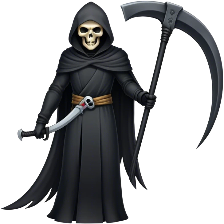 Reaper scythe behind him emoji