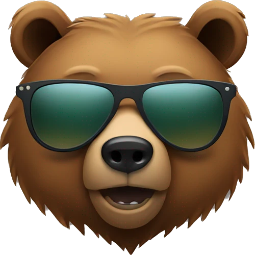 Grizzly bear with sunglasses  emoji