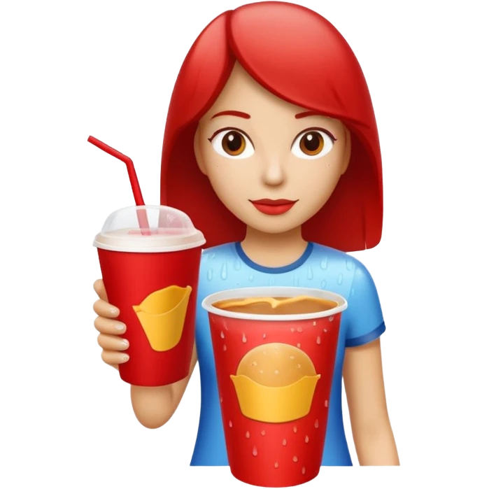 woman holding fastfood drink emoji