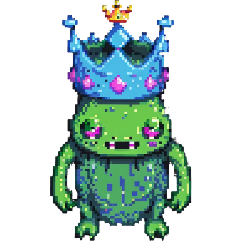 slime monster with a crown emoji