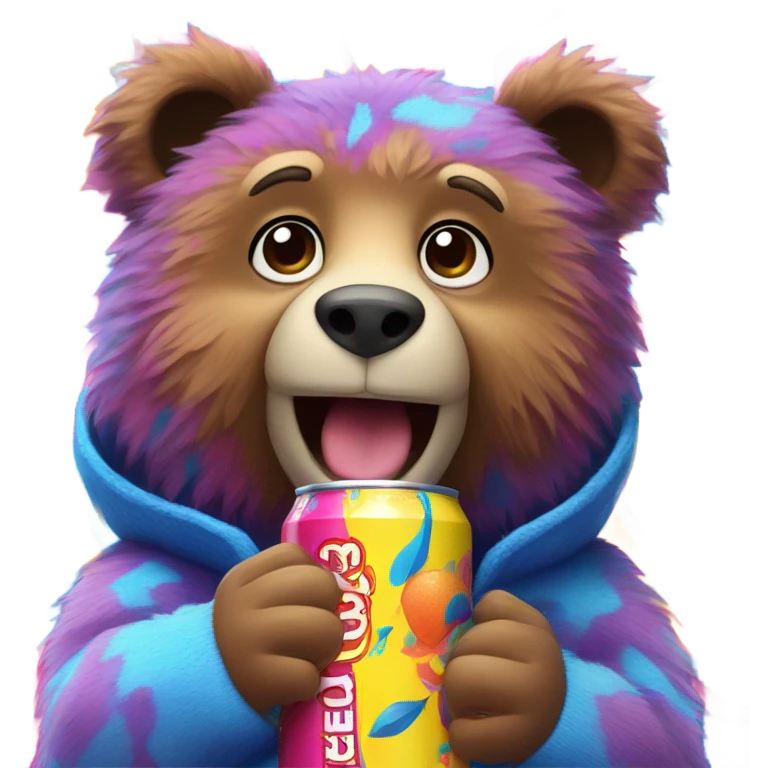 Blueberry bear on an Energy Drink  emoji