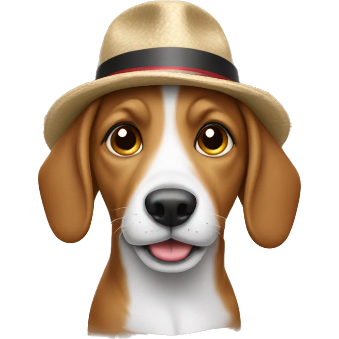 dog with a hat emoji