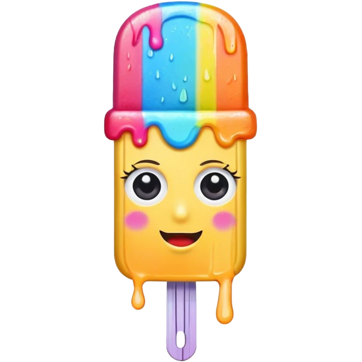popsicle with eyes and headband wearing emoji