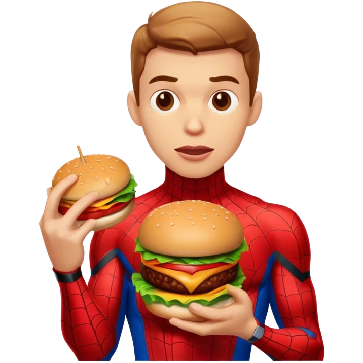 spider man eating burger  emoji