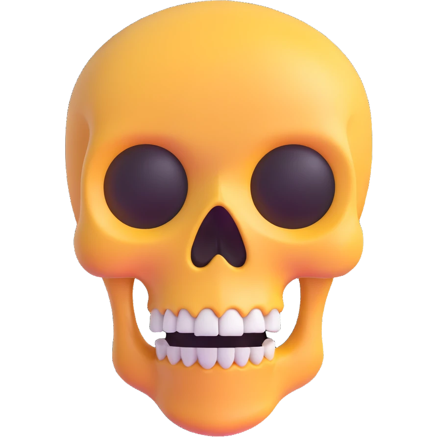 surprised skull emoji, expressive face emoji