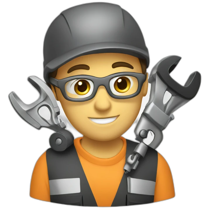 mechanic working with a saxo car emoji