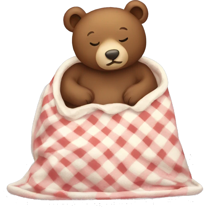 bear cozy sleep  in blanket emoji