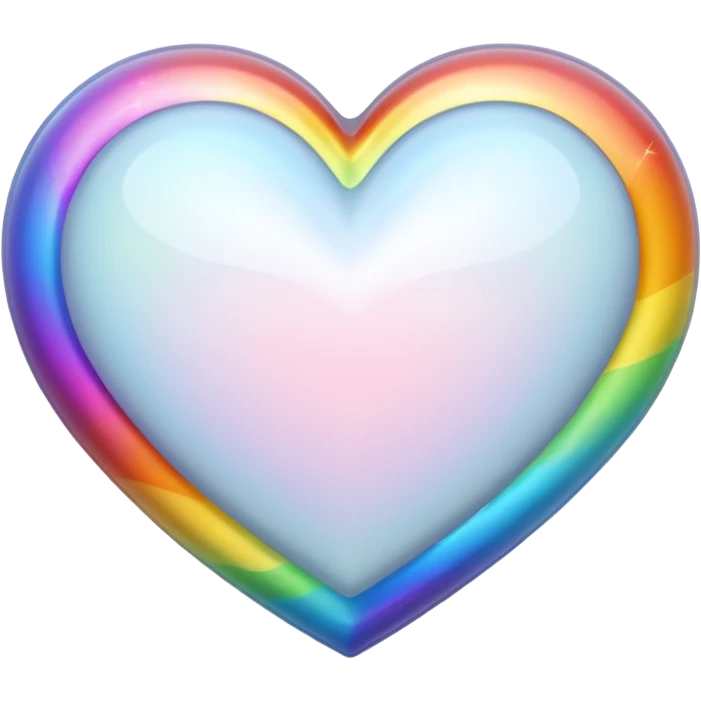 white heart with a rainbow shimmer emoji