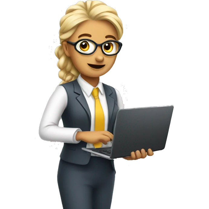 ket  teacher with a laptop and a phone emoji