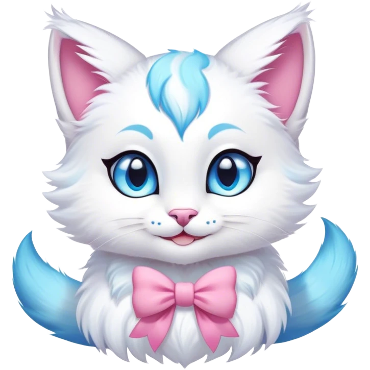 Kawaii bright fantasy ethereal anthro feline fursona animal creature emoji