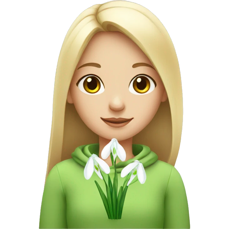 a girl with a snowdrop emoji