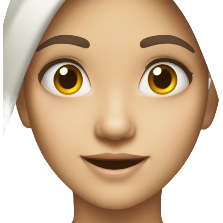make an emoji of a girl smiling but her eye is twitching emoji