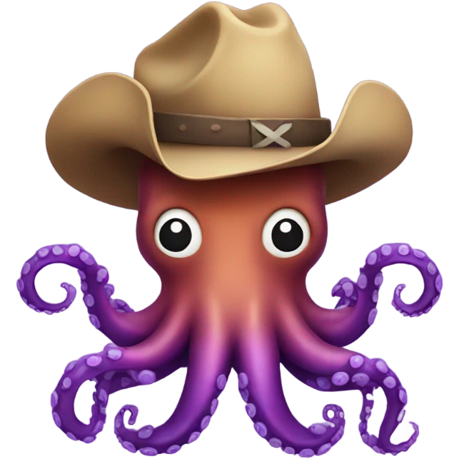 Purple octopus wearing a cowboy hat  emoji