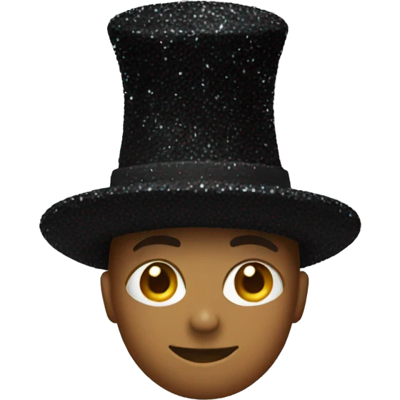 Black glittery hat emoji