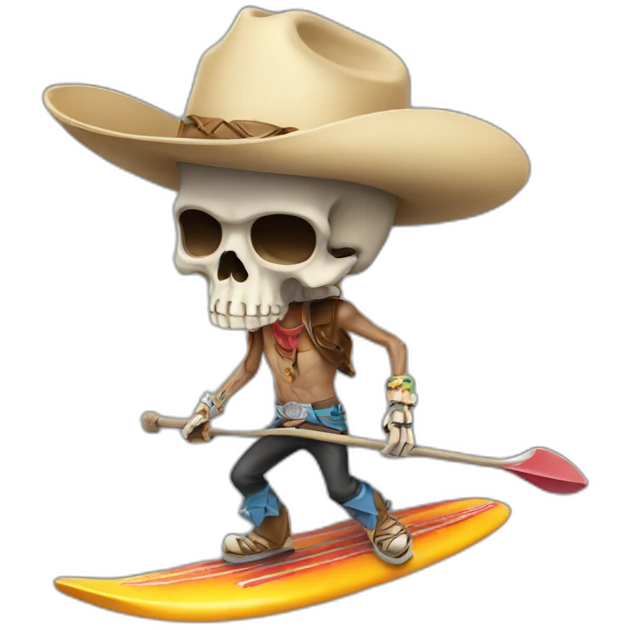 skull surfer cowboy emoji