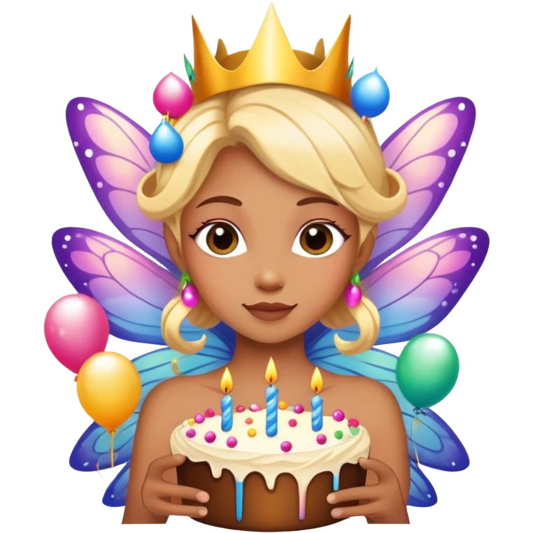 Colorful Birthday fairy emoji