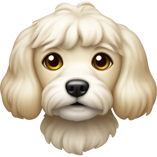 The maltipu dog is cream-colored emoji