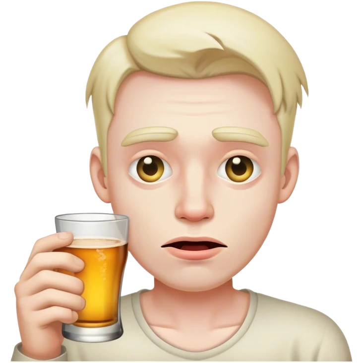 realistic portrait of a male drunk emoji