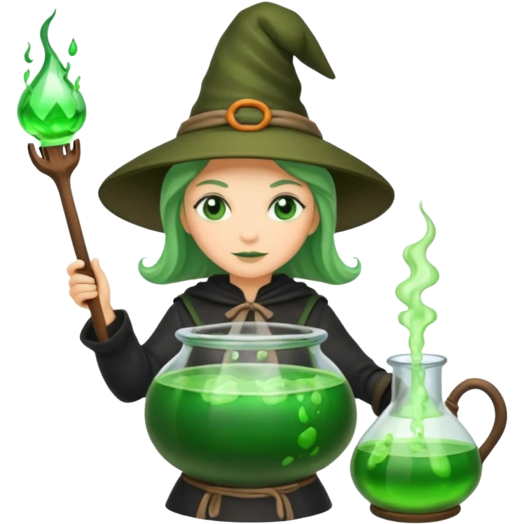 green witch cooking potion emoji
