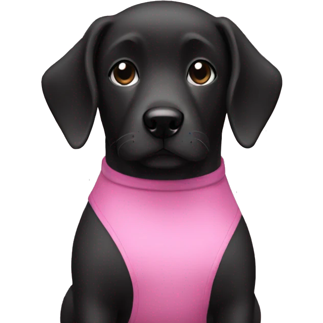 Pink top with black dog emoji