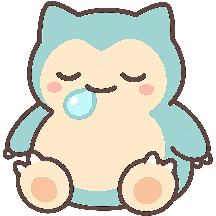 snorlax sleeping with a little snot bubble chibi style emoji emoji