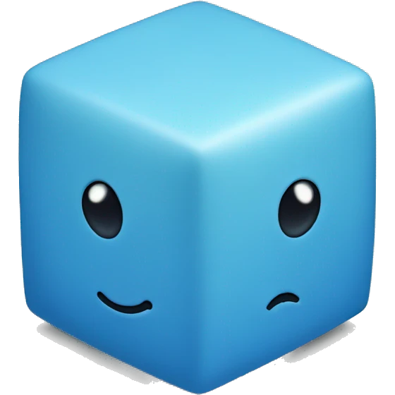 A cute blue cube emoji