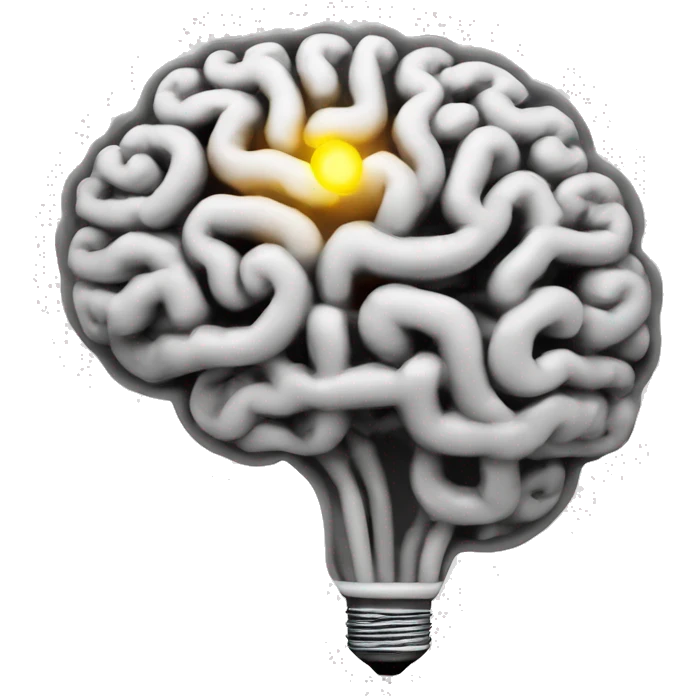 the human brain shaped idea lightbulb emoji