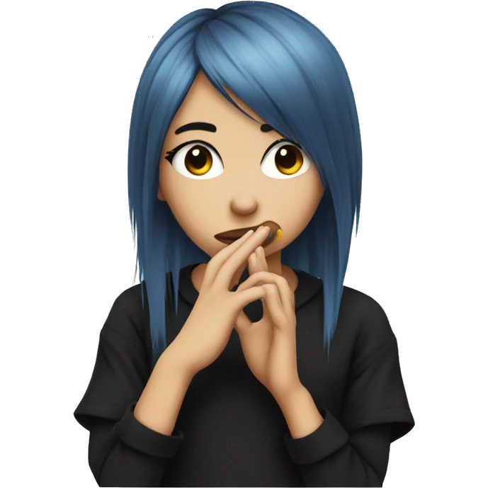 Emo girl blowing kiss emoji
