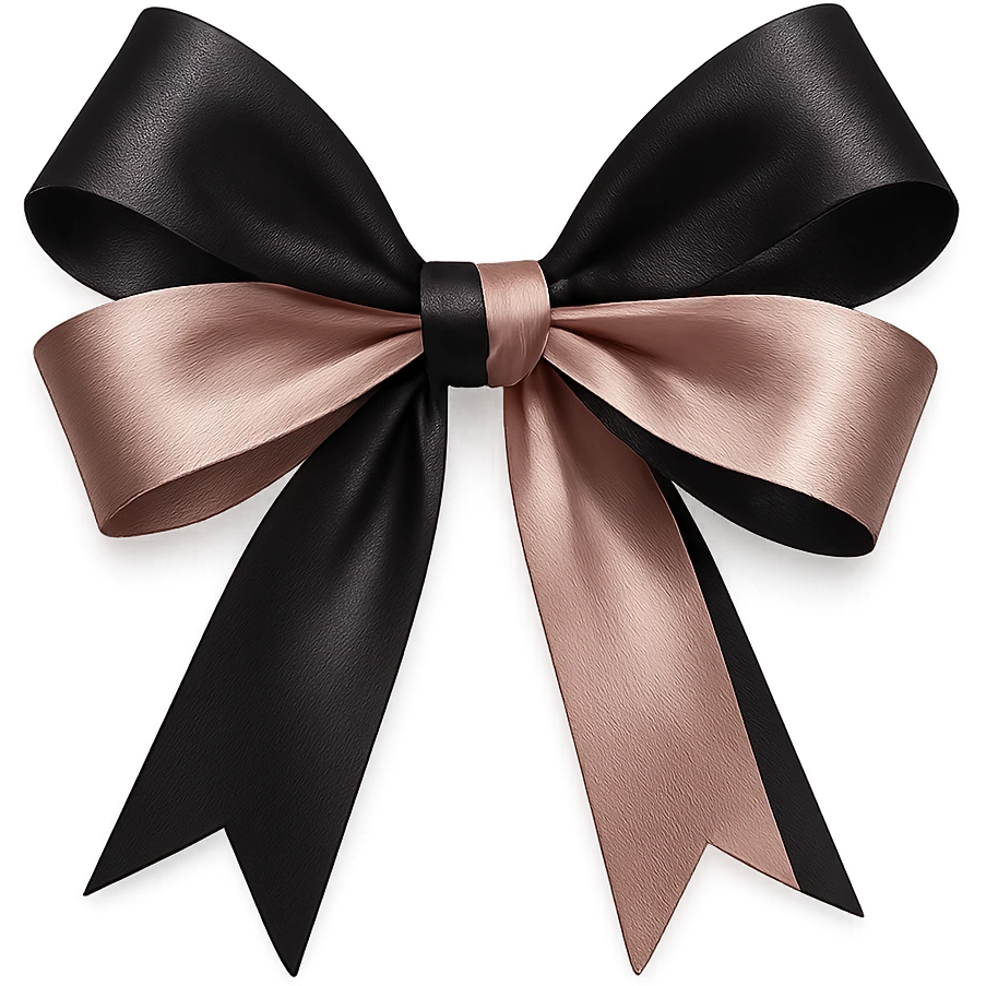 black and pink ribbon bow emoji