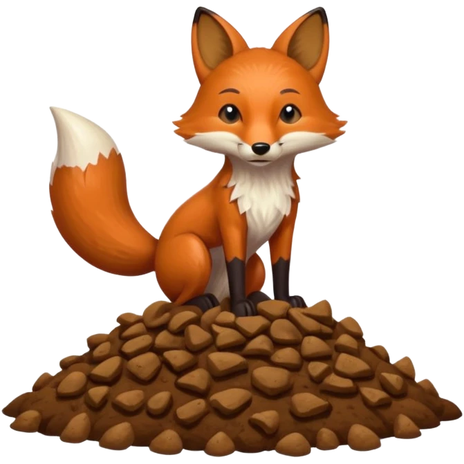 A fox makes a move on a poop  emoji