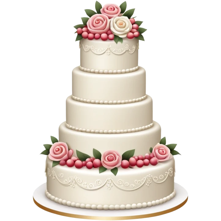 Wedding cake with tiers and decorations emoji