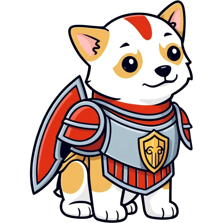 Dog as Roman soldier emoji