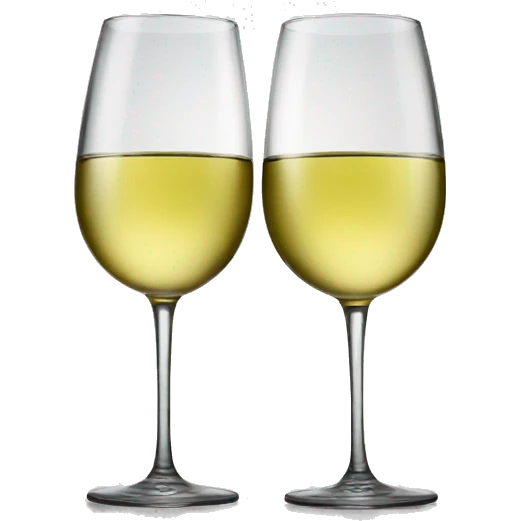 2 white Wine Glases cheering emoji