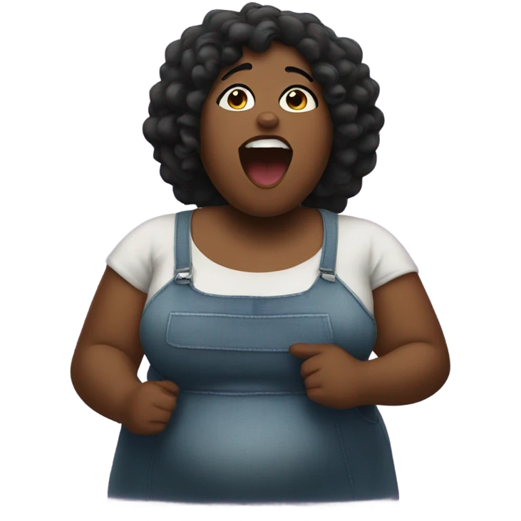 Fat black girl singing emoji