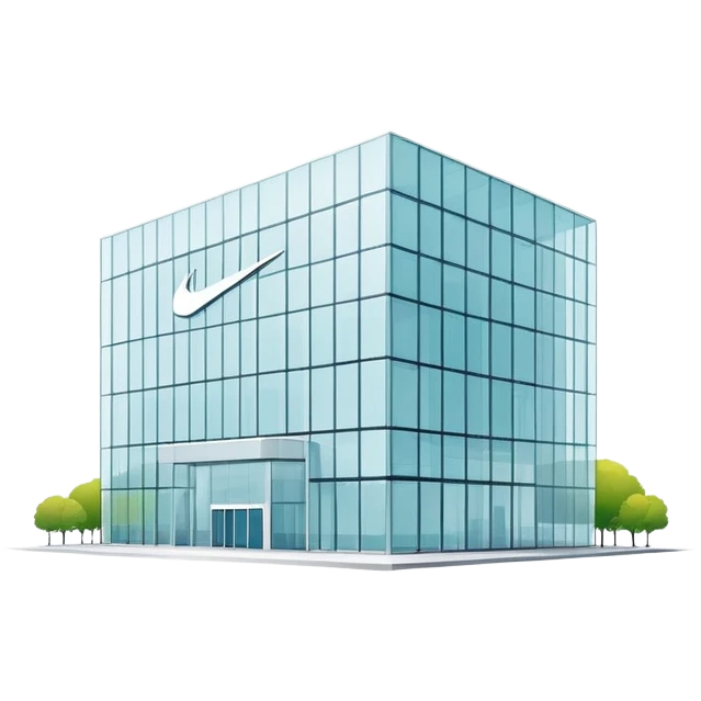 Nike’s building with Nike logo emoji